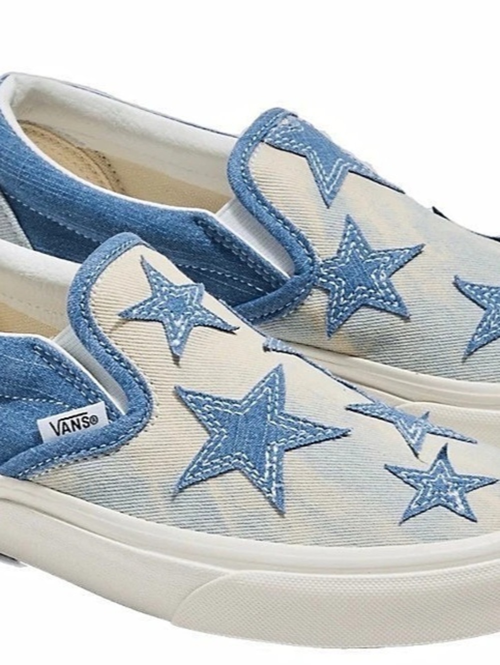 NWT Vans Classic Slip-On 'Starry Night Denim' Blue & White Sneakers Sz 7 Womens